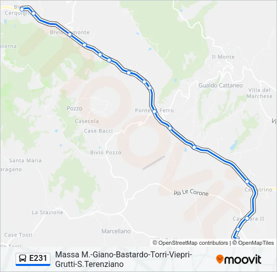 E231 Bus Line Map