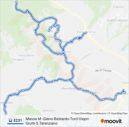 E231 Bus Line Map