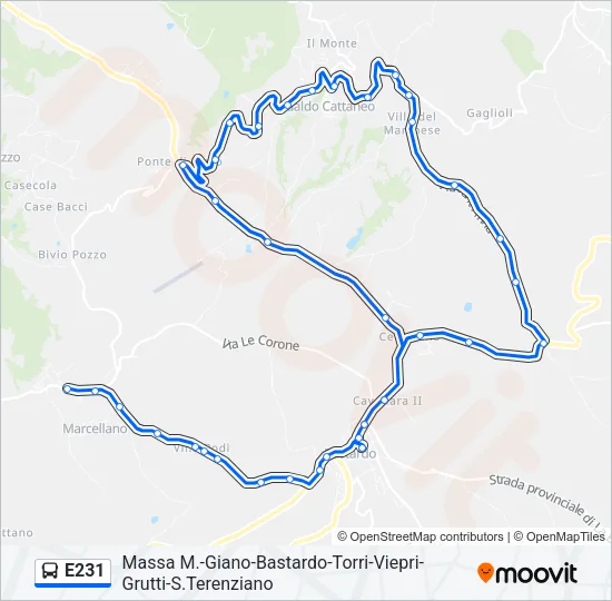 E231 Bus Line Map