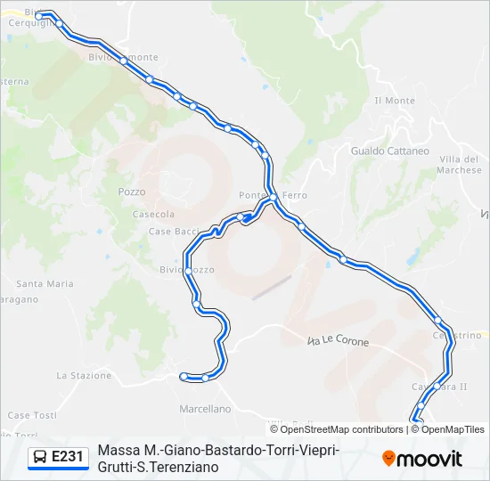 E231 Bus Line Map