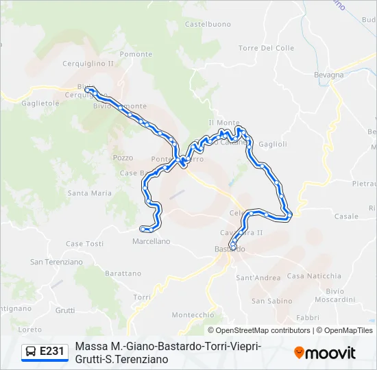 E231 Bus Line Map