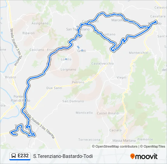E232 Bus Line Map