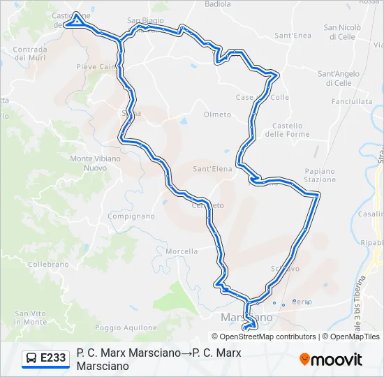 E233 Bus Line Map