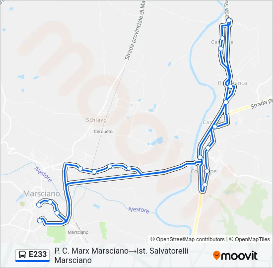 E233 Bus Line Map