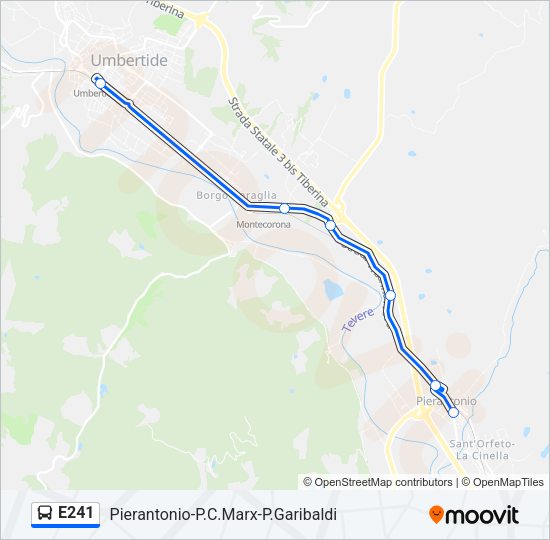 Percorso linea bus E241
