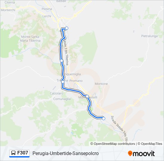 Percorso linea bus F307