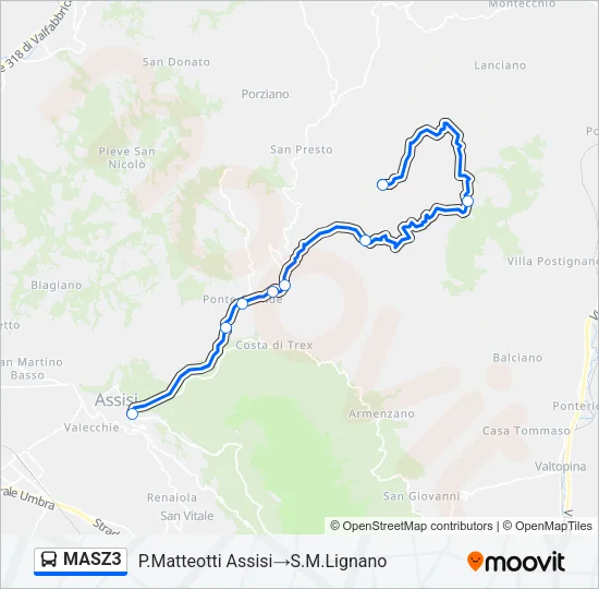 MASZ3 Bus Line Map