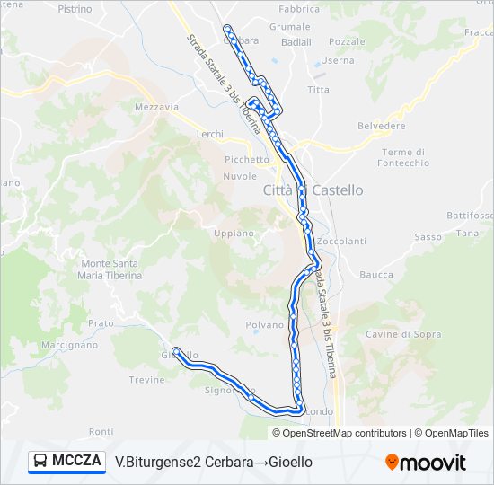 MCCZA bus Line Map