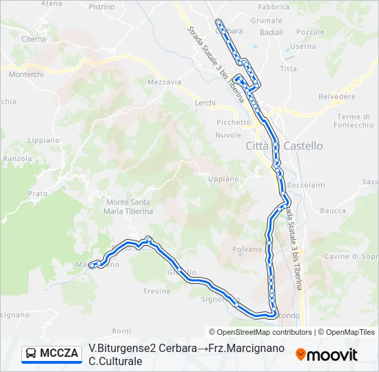 MCCZA Bus Line Map