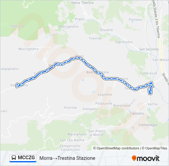 Percorso linea bus MCCZG