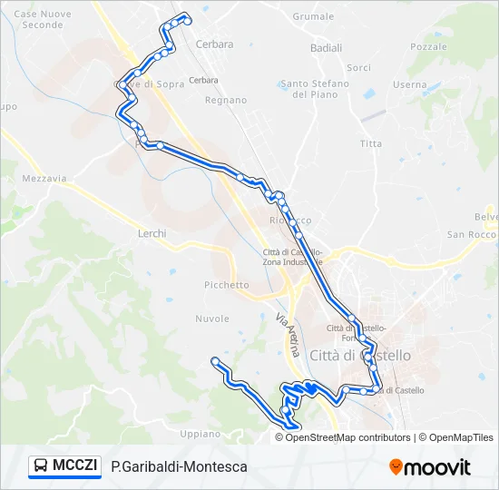 MCCZI Bus Line Map