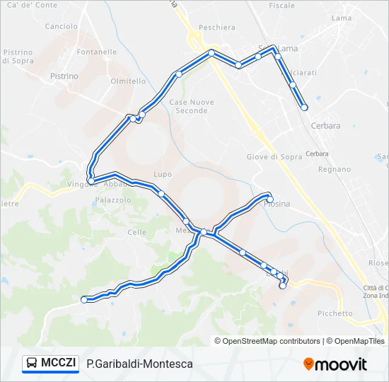 MCCZI Bus Line Map