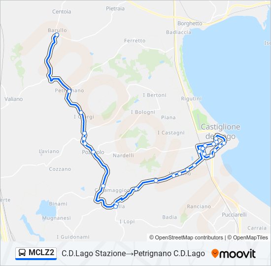 Percorso linea bus MCLZ2