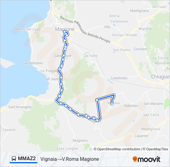 Percorso linea bus MMAZ2