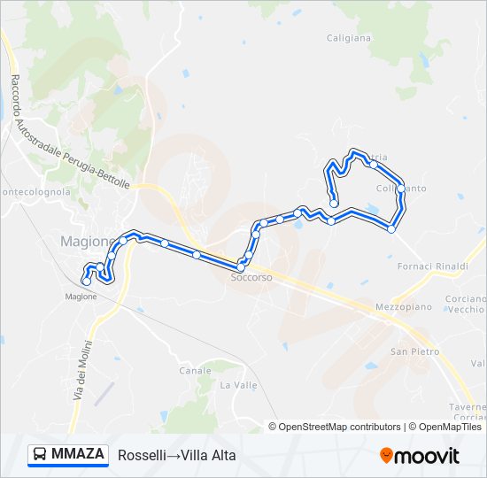 MMAZA bus Line Map