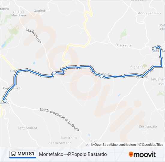 Percorso linea bus MMTS1