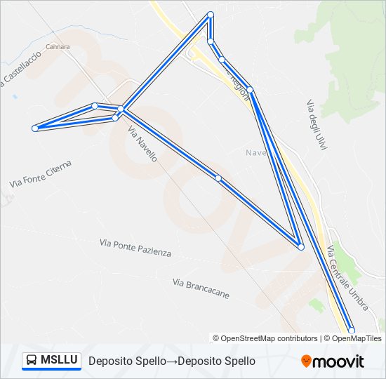 Percorso linea bus MSLLU