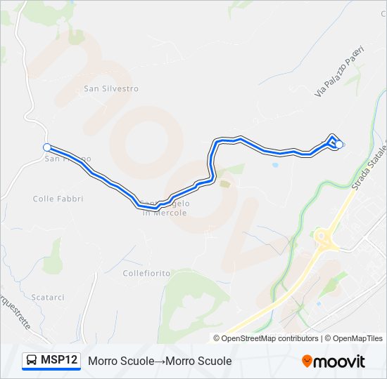Percorso linea bus MSP12