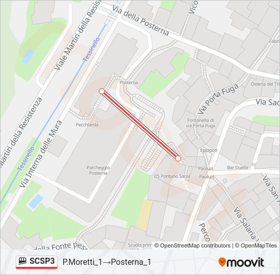 Percorso linea funicolare SCSP3