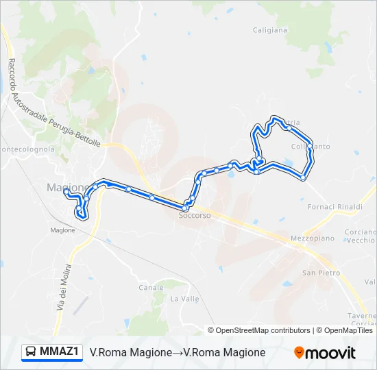 MMAZ1 Bus Line Map