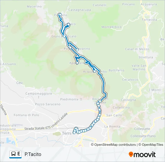 E Bus Line Map