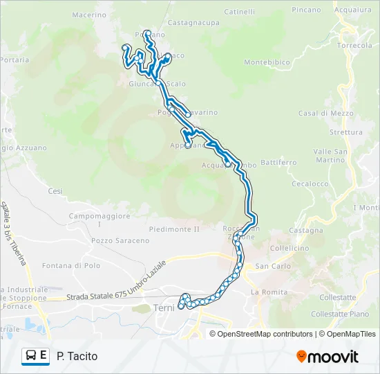 E Bus Line Map