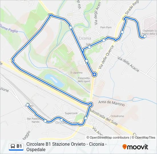 B1 Bus Line Map