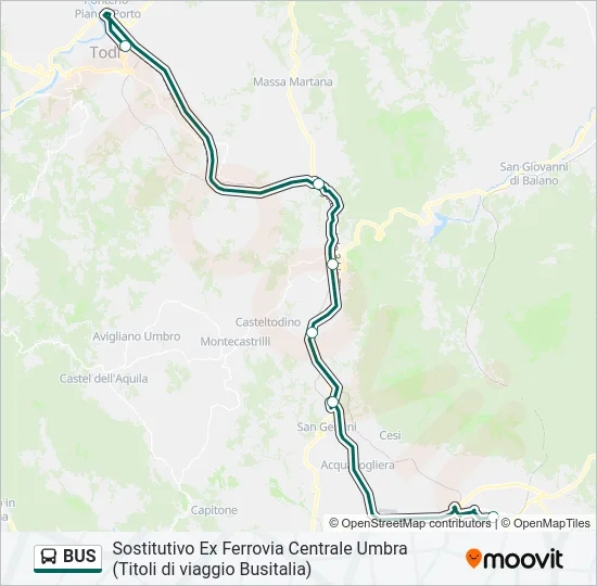 Mappa della linea BUS