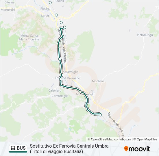 Mappa della linea BUS