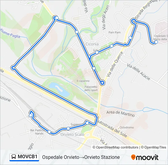 MOVCB1 Bus Line Map