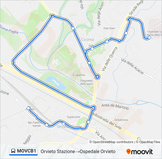 MOVCB1 Bus Line Map