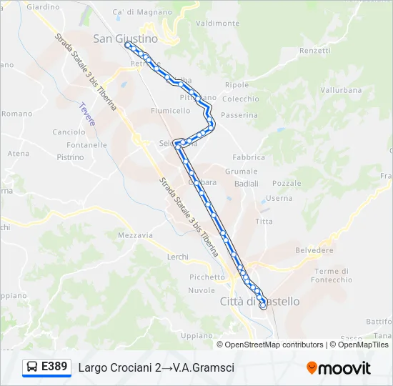 E389 Bus Line Map