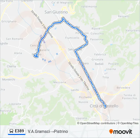 E389 Bus Line Map