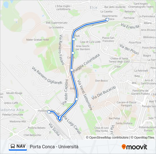 Percorso linea  NAV