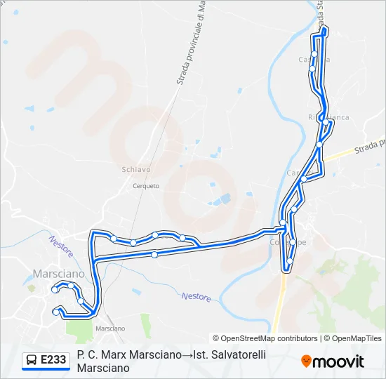 E233 Bus Line Map