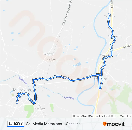 E233 Bus Line Map
