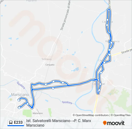 E233 Bus Line Map