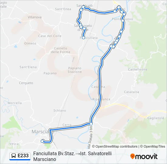 E233 Bus Line Map