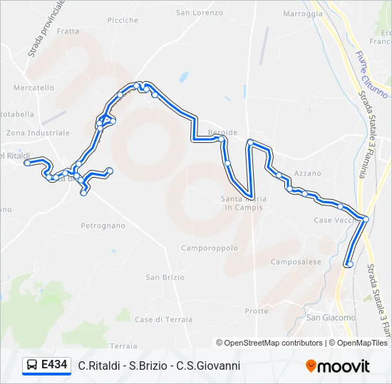 E434 Bus Line Map