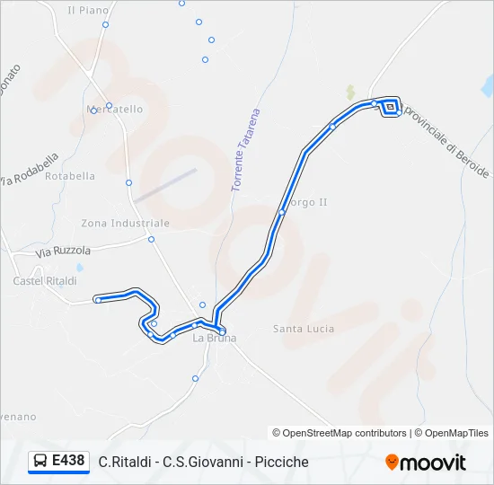 E438 Bus Line Map