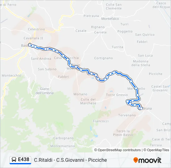 E438 Bus Line Map