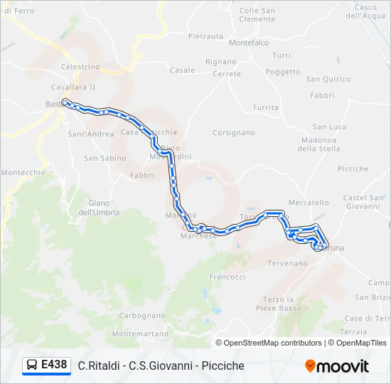E438 Bus Line Map