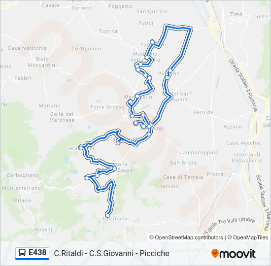 E438 Bus Line Map