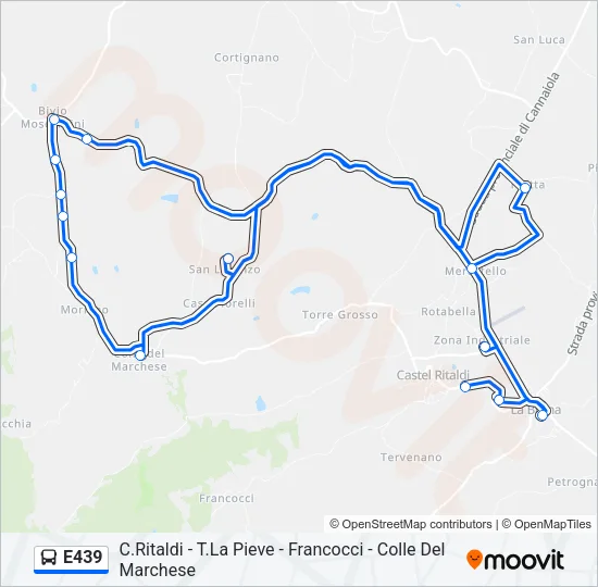 E439 Bus Line Map