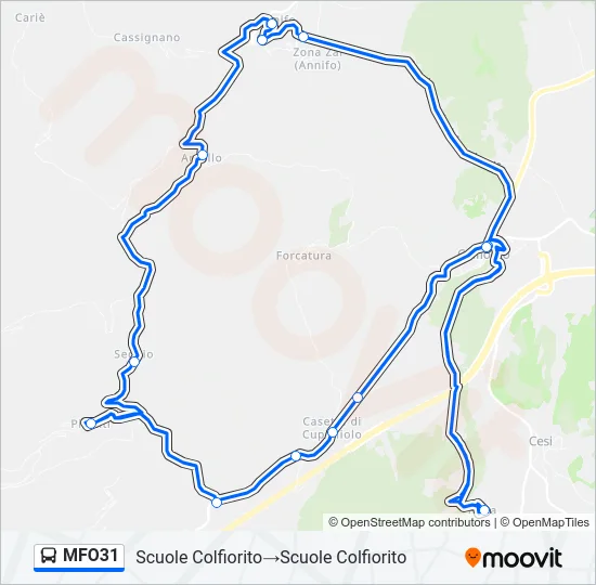 MFO31 Bus Line Map