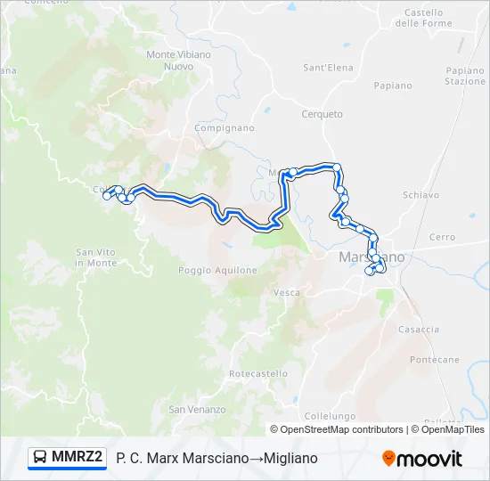 Percorso linea bus MMRZ2