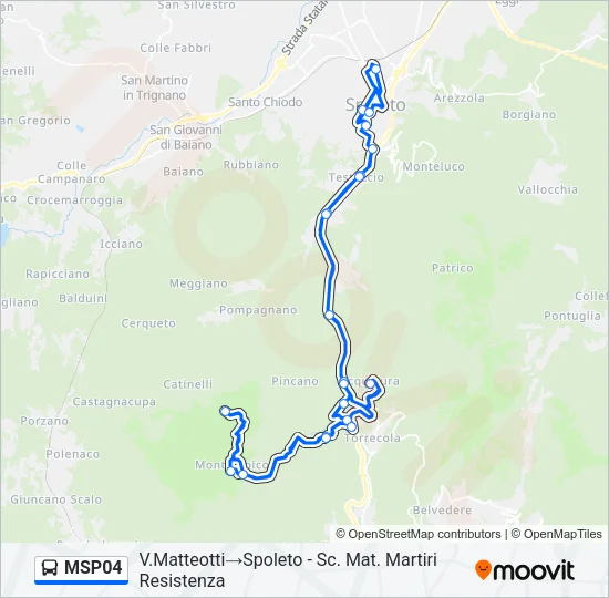 Percorso linea bus MSP04