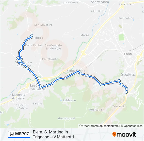 Percorso linea bus MSP07