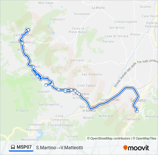 Percorso linea bus MSP07