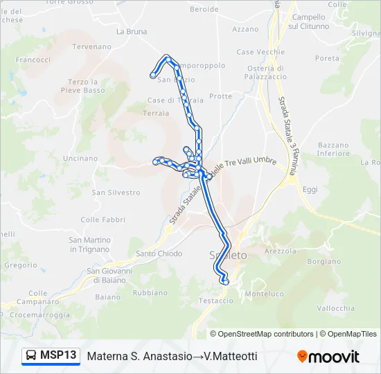 Percorso linea bus MSP13